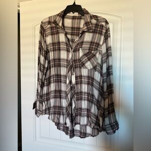 Flannel multicolor top